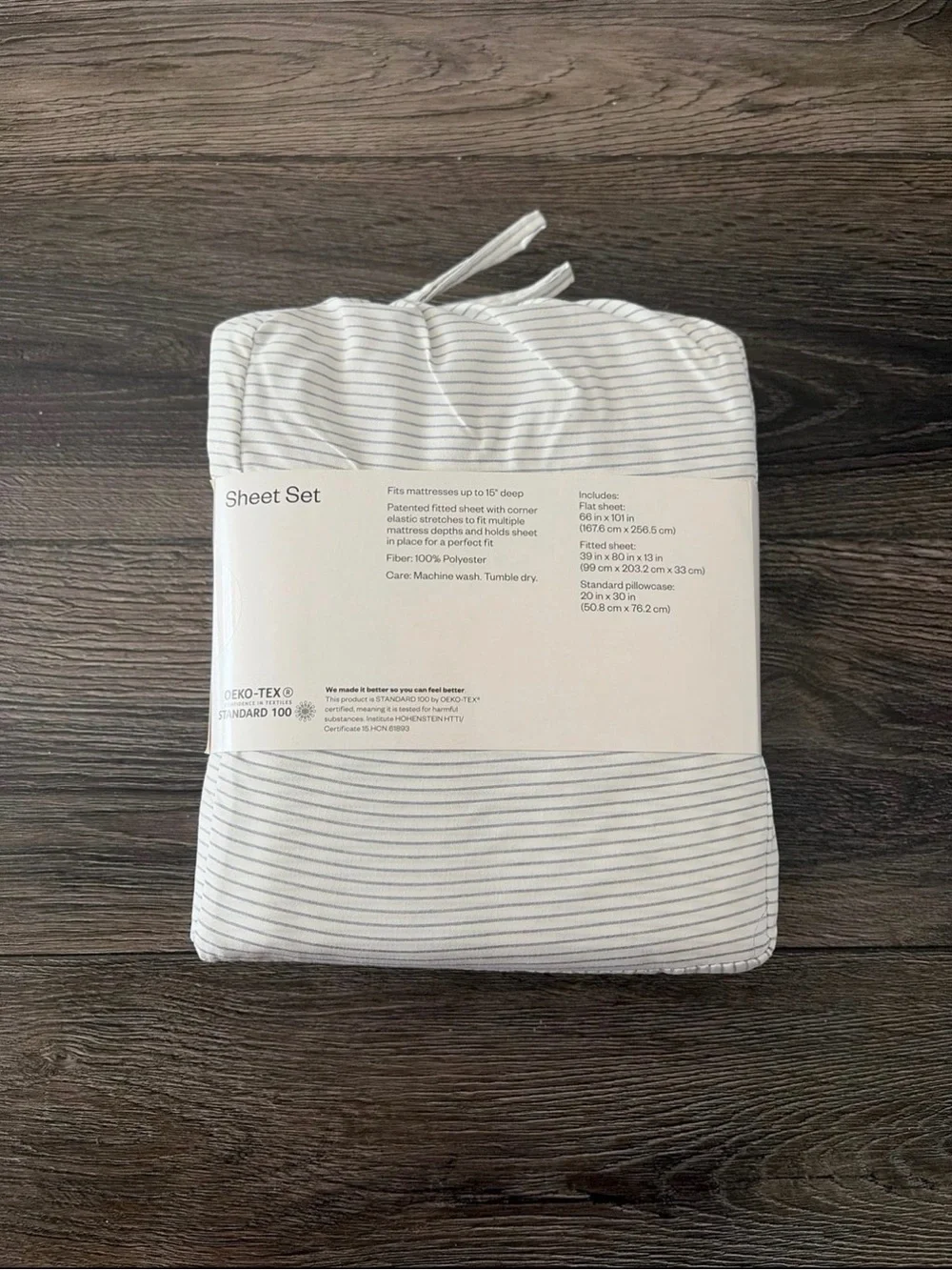 Room Essentials Target Twin / Twin XL Microfiber Sheet Set - Blue Pinstripe